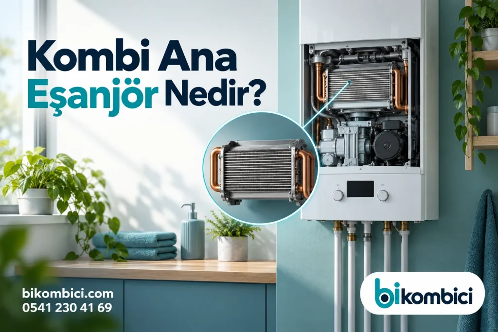 Kombi Ana Eşanjör Nedir? konusunu anlatan temsili ısıtma sistemi görseli
