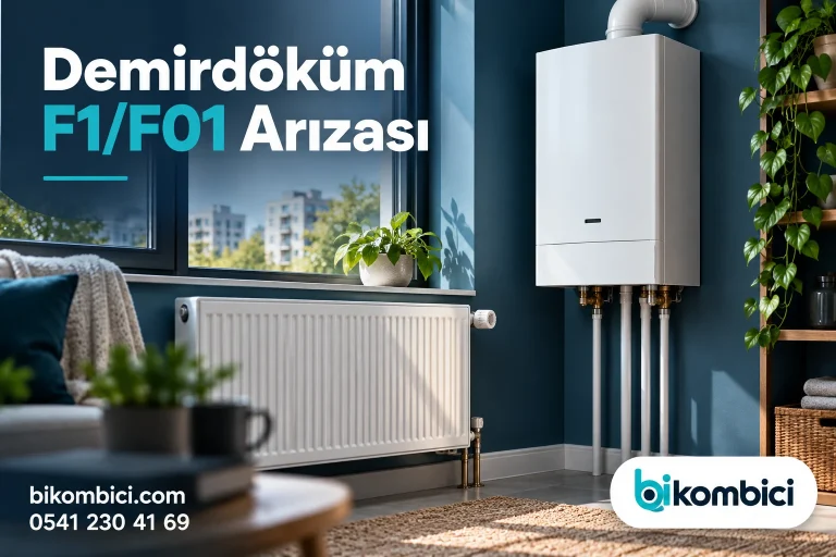 Demirdöküm F1/F01 Arızası konusunu anlatan temsili ısıtma sistemi görseli