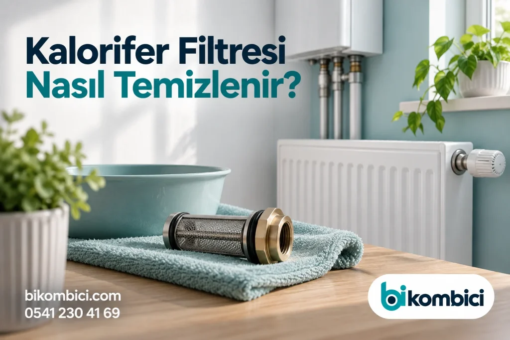 Kalorifer Filtresi Nasıl Temizlenir? konusunu anlatan temsili ısıtma sistemi görseli