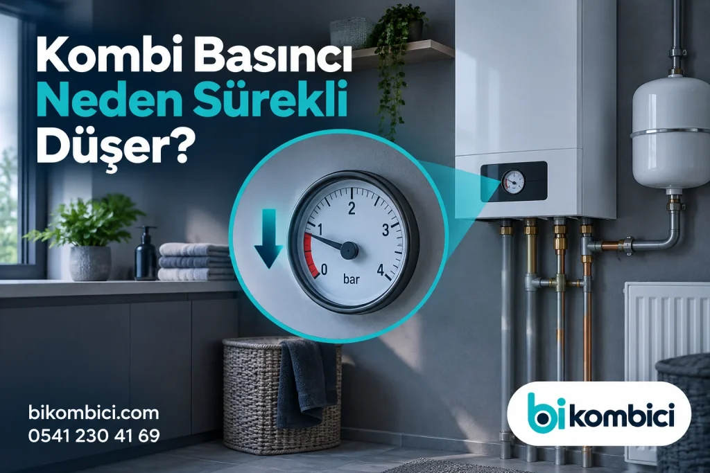 Kombi Basıncı Neden Sürekli Düşer? konusunu anlatan temsili ısıtma sistemi görseli