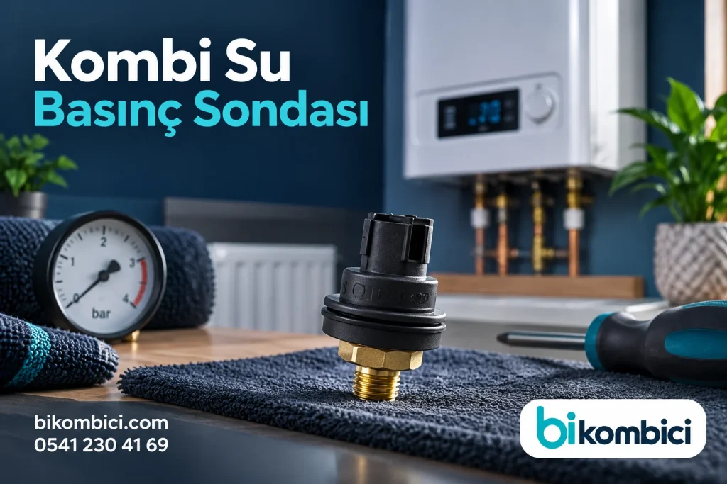 Kombi Su Basınç Sondası konusunu anlatan temsili ısıtma sistemi görseli