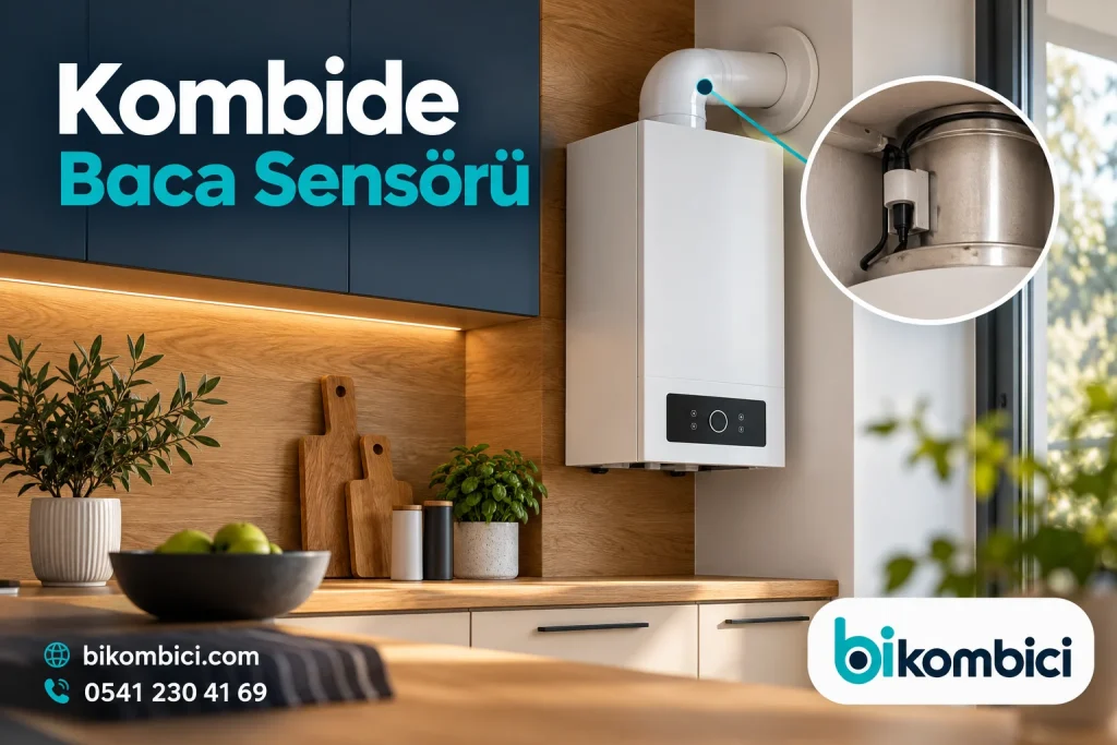 Kombide Baca Sensörü konusunu anlatan temsili ısıtma sistemi görseli