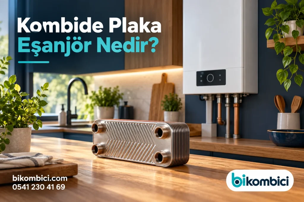 Kombide Plaka Eşanjör Nedir? konusunu anlatan temsili ısıtma sistemi görseli