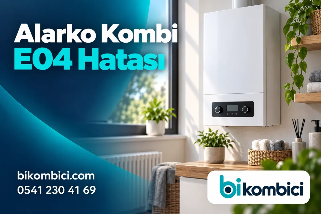 Alarko Kombi E04 Hatası konusunu anlatan temsili ısıtma sistemi görseli