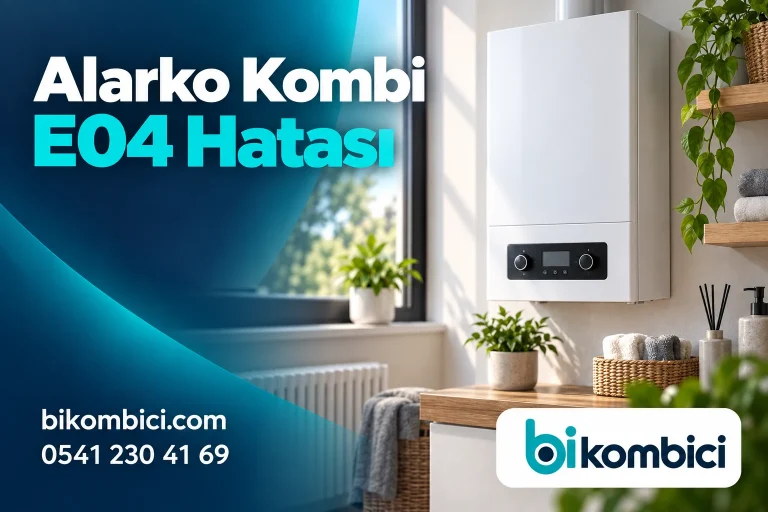 Alarko Kombi E04 Hatası konusunu anlatan temsili ısıtma sistemi görseli