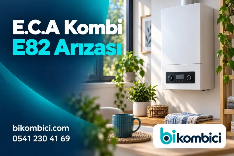 E.C.A Kombi E82 Arızası konusunu anlatan temsili ısıtma sistemi görseli