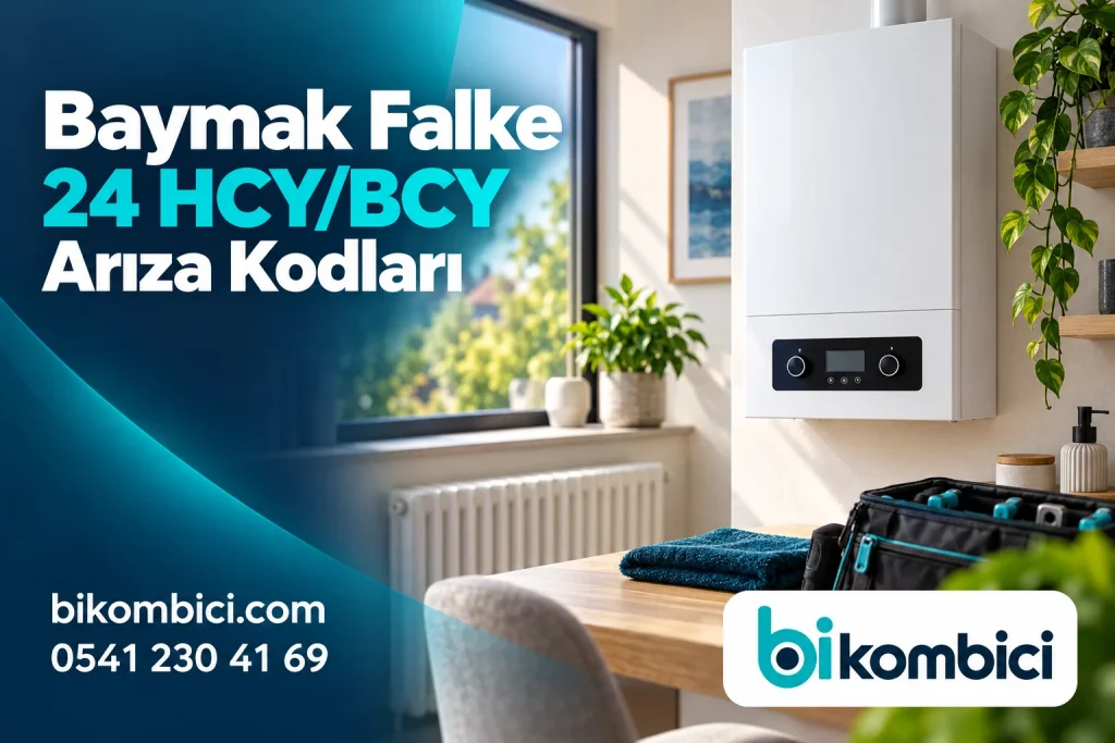 Baymak Falke 24 HCY/BCY Arıza Kodları konusunu anlatan temsili ısıtma sistemi görseli
