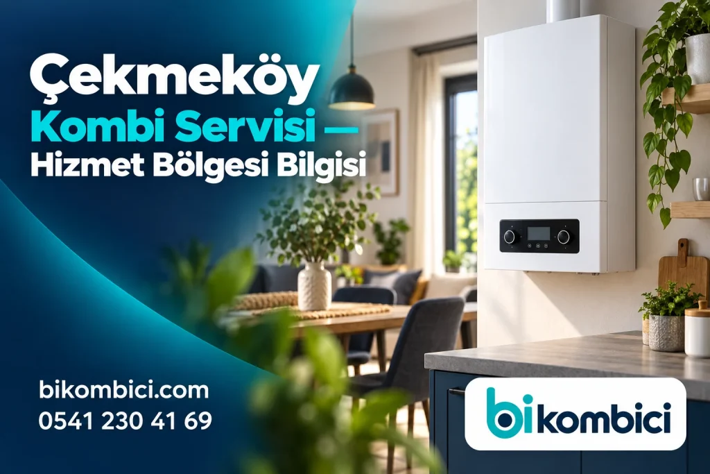 Çekmeköy Kombi Servisi — Hizmet Bölgesi Bilgisi konusunu anlatan temsili ısıtma sistemi görseli