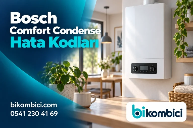 Bosch Comfort Condense Hata Kodları konusunu anlatan temsili ısıtma sistemi görseli