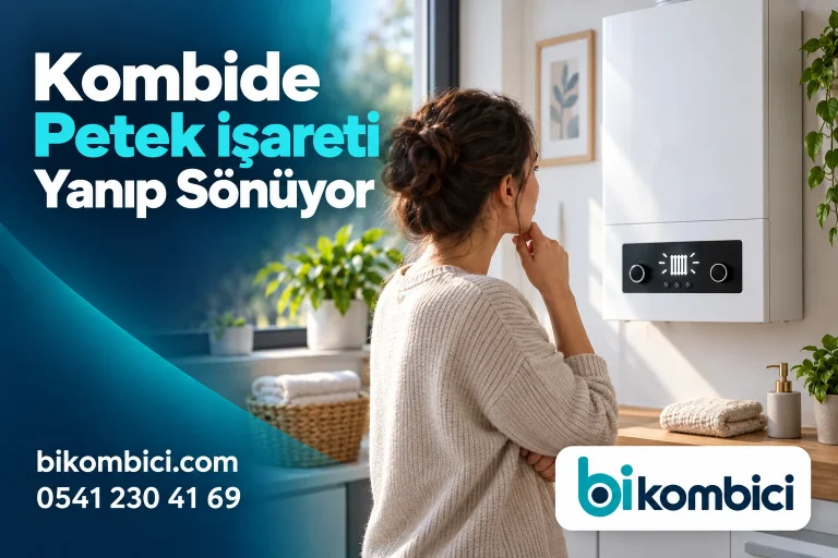 Kombide Petek işareti Yanıp Sönüyor konusunu anlatan temsili ısıtma sistemi görseli