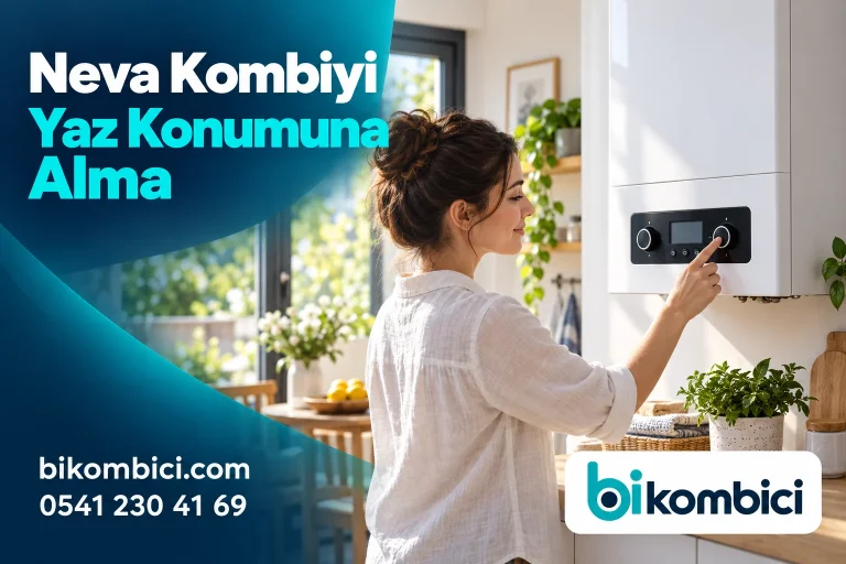 Neva Kombiyi Yaz Konumuna Alma konusunu anlatan temsili ısıtma sistemi görseli