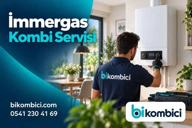 İmmergas Kombi Servisi konusunu anlatan temsili ısıtma sistemi görseli