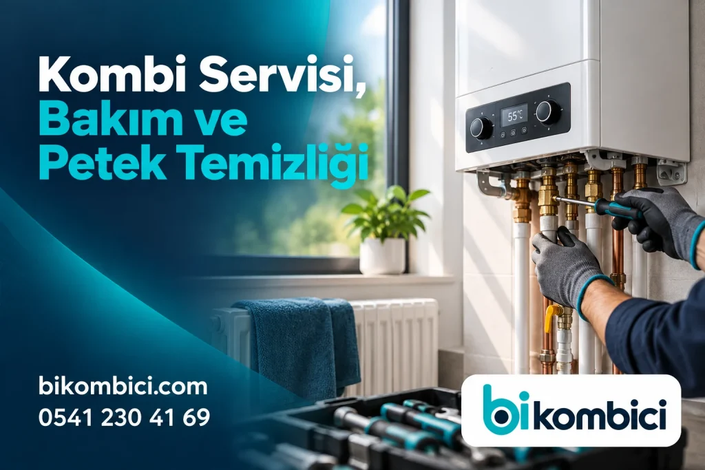Kombi Servisi, Bakım ve Petek Temizliği konusunu anlatan temsili ısıtma sistemi görseli